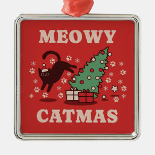 Meowy Catmas Ornament Aus Metall