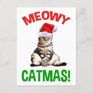 Meowy Catmas! Postkarte
