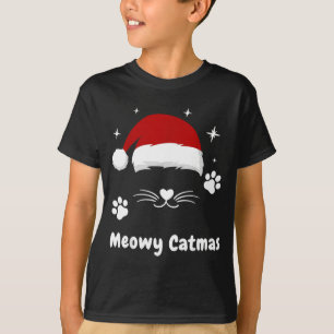 Meowy Catmas Süße Kätzchen Katzen Weihnachtsmann H T-Shirt