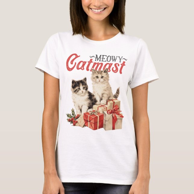 Meowy Catmas T - Shirt (Vorderseite)