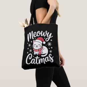 Meowy Catmas Weihnachten Katze Santa Hut Schal Xma