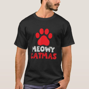 Meowy Catmas Weihnachten Niedlich Kitten T-Shirt