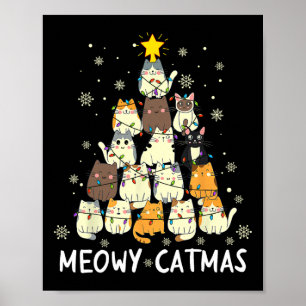 Meowy Catmas Weihnachtsbaum Xmas Girls Boys Fu Poster