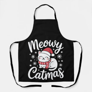 Meowy Catmas Weihnachtskatze Santa Hut Schal Xmas Schürze