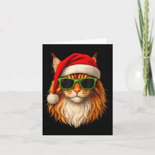 Meowy Catmas Weihnachtsmann Hut Maine Coon Katze W Karte