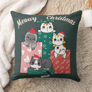 Meowy Catmast Niedlich Weihnachtskatzchen Sweatshi Kissen