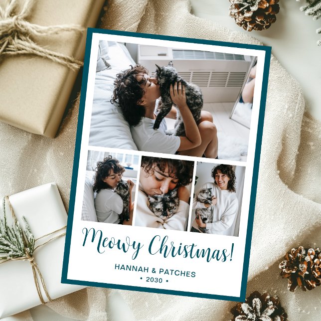 Meowy Christmas 4 Foto Feiertagskarte (Von Creator hochgeladen)