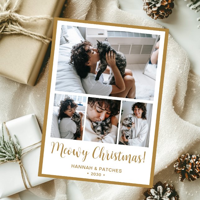 Meowy Christmas 4 Foto Feiertagskarte (Von Creator hochgeladen)