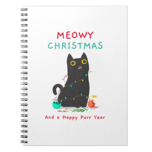 Meowy christmas and a happy purr year notizblock