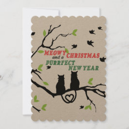 "Meowy Christmas and a Purfect New Year" Feiertagskarte