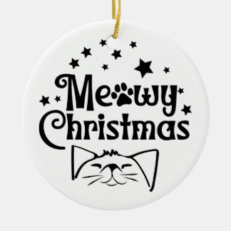 Meowy Christmas | beidseitig Keramik Ornament