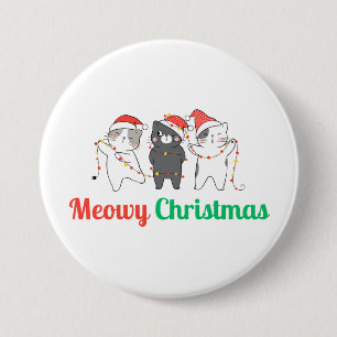 Meowy Christmas Button