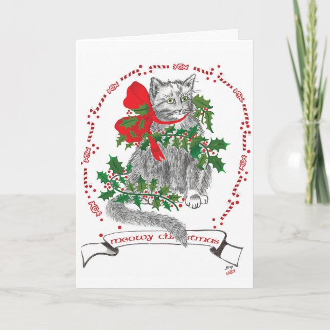 Meowy Christmas Card Karte (Vorderseite)