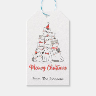 Meowy Christmas Cat Gift Tag For Cat Lover Geschenkanhänger