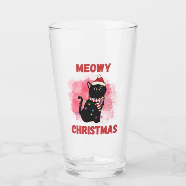 Meowy Christmas Cat Glas (Vorderseite)