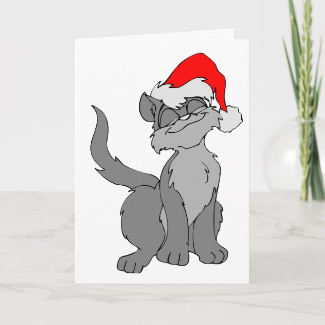 MEOWY CHRISTMAS CAT-KARTEN KARTE (Vorderseite)