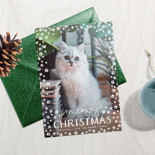 Meowy Christmas Cat Lover Family Foto Card Feiertagskarte