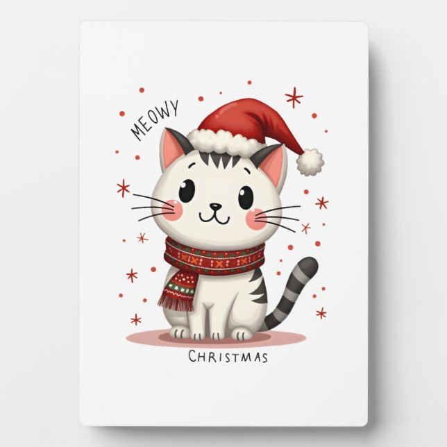 Meowy Christmas Cat Lover Funny Festive Holidays C Fotoplatte (Vorderseite)