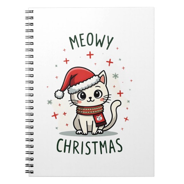 Meowy Christmas Cat Lover Funny Festive Holidays C Notizblock (Vorderseite)