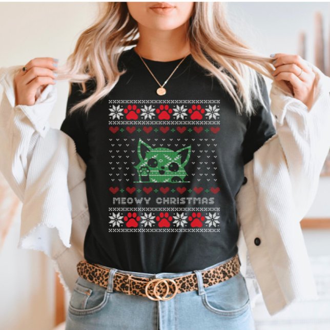 Meowy Christmas Cat Lover Shirt (Von Creator hochgeladen)