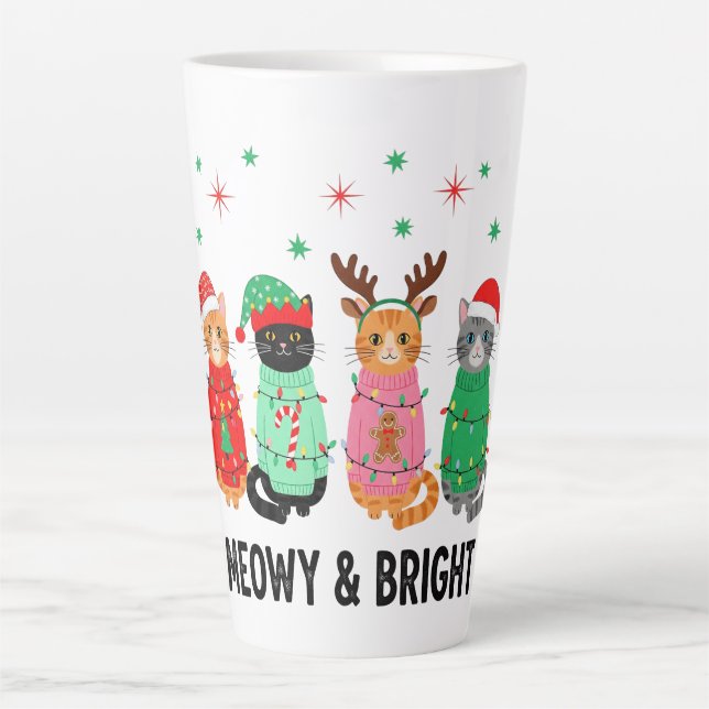 Meowy Christmas Cat Milchtasse (Vorderseite)
