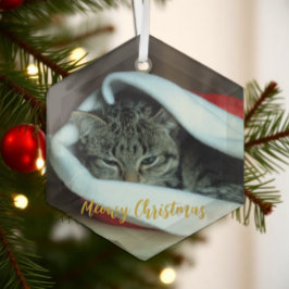 Meowy Christmas Cat Ornament Aus Glas