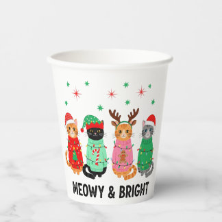 Meowy Christmas Cat Pappbecher