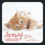 Meowy Christmas Cat Pet Holiday Sticker<br><div class="desc">Verteilen Sie die Liebe in dieser Feiertagssaison mit einem einzigartigen und super niedlichen Haustieraufkleber, auf dem "Weihnachten verbringen" steht</div>
