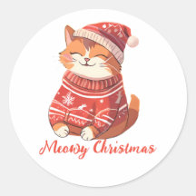 Meowy Christmas Cat Sticker - Festtagskatze