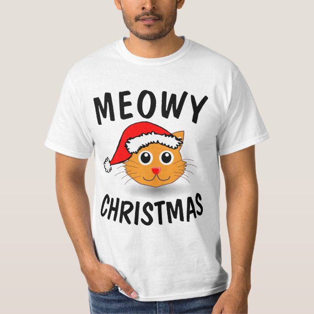 Meowy Christmas Cat T - Shirt (Vorderseite)