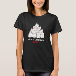 Meowy Christmas Cat Tree Shirt - Individuelle Name