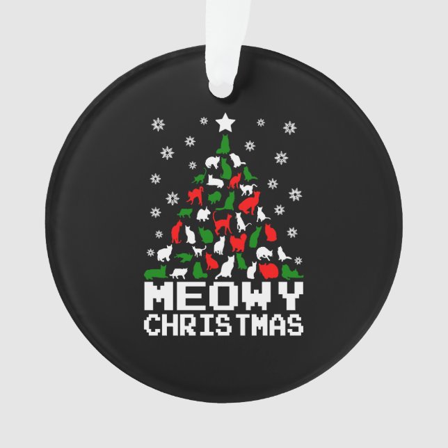 Meowy Christmas Cat Tree Ugly Ornament (Vorderseite)