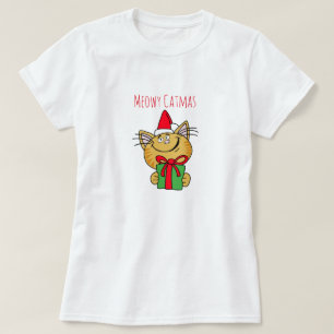 Meowy Christmas Cat Women's Basic T - Shirt