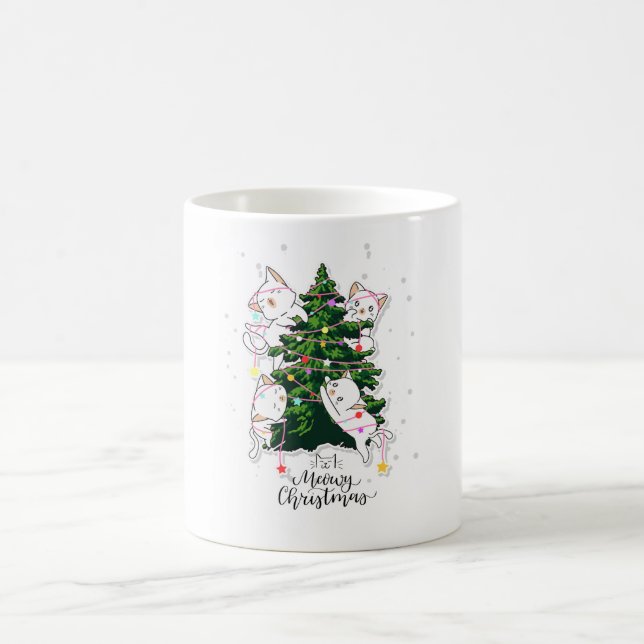 Meowy Christmas Cats Kaffeekochen Tasse (Mittel)