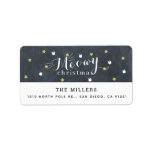 Meowy Christmas Chalkboard Cat Holiday Adresse Adressaufkleber<br><div class="desc">Dieses niedliche Weihnachtsaufenthaltslabel mit goldenen Sternen und weißem Katzengesicht auf schwarzem Chalkboard-Hintergrund zeichnet sich durch ein Imitat Weihnachtsbild aus. Personalisieren Sie Ihre Bedürfnisse. Mehr passende Produkte finden Sie in meinem Geschäft.</div>