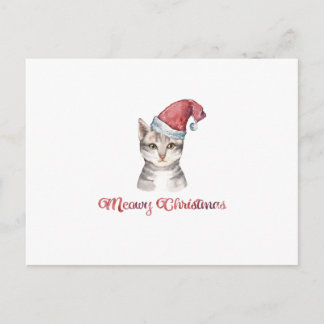 Meowy Christmas Design für Cat Lovers Feiertagspostkarte