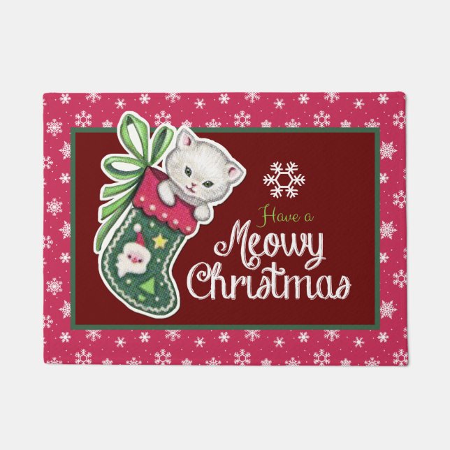 Meowy Christmas Door Mat Fußmatte (Vorderseite)