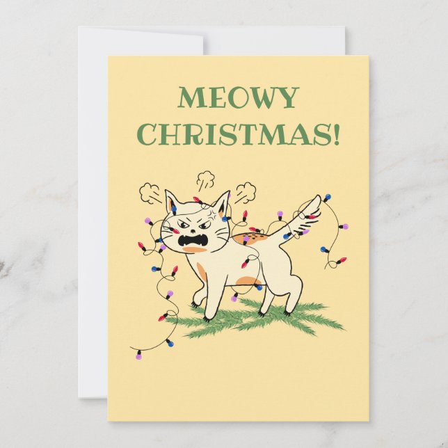 Meowy Christmas! Feiertagskarte (Vorderseite)