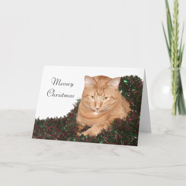 Meowy Christmas Feiertagskarte (Vorderseite)