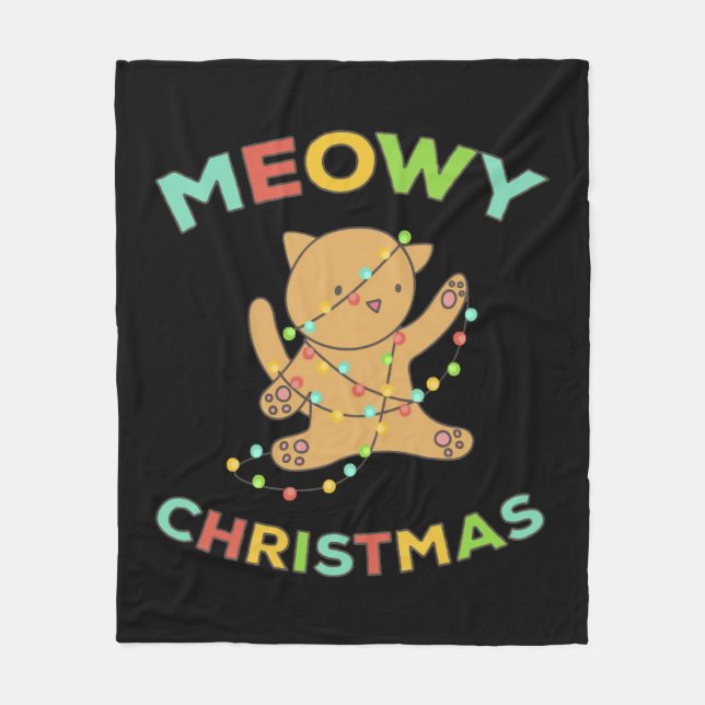 Meowy Christmas Fleecedecke (Vorderseite)