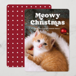 Meowy Christmas | Foto deiner Katze lustig Feiertagskarte