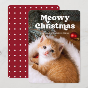 Meowy Christmas   Foto deiner Katze lustig Feiertagskarte