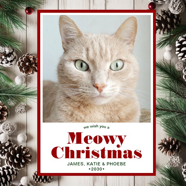 Meowy Christmas Foto Feiertagskarte (Von Creator hochgeladen)