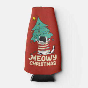 Meowy Christmas Funny Cat Lover Flaschenkühler