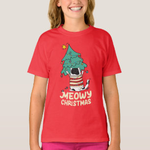 Meowy Christmas Funny Cat Lover T-Shirt