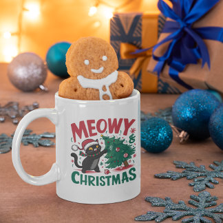 Meowy Christmas - Funny Cat Lovers Kaffeetasse