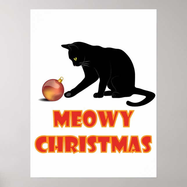 Meowy Christmas Funny Cat Poster (Vorne)