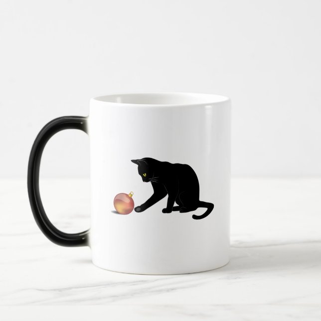 Meowy Christmas Funny Cat Verwandlungstasse (Links)