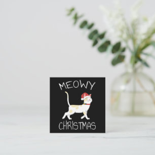 Meowy Christmas - Funny Christmas 2022 Quadratische Visitenkarte