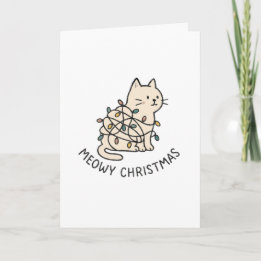 Meowy Christmas - Funny Christmas Card Feiertagskarte
